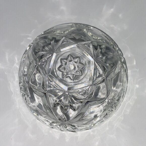 Vintage Anchor Hocking Clear Glass Dish With Lid starburst pattern, Candy dish - Picture 6 of 6